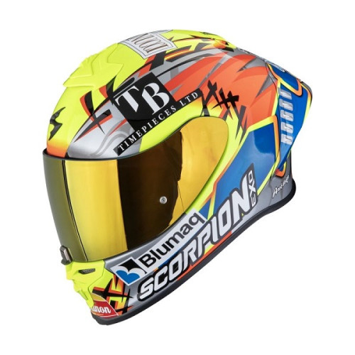 Casco Scorpion Exo R1 Evo II Air ARON MISANO Grigio / Giallo / Blu