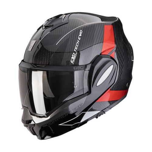 Casco MODULARE SCORPION EXO-TECH EVO CARBON CAD BLACK RED 
