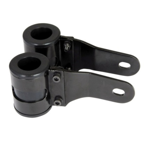 STAFFA FARO COLORE NERO CON MORSETTO E SUPPORTO PER IL FISSAGGIO. DIAMETRO FORCELLA 44-46 mm