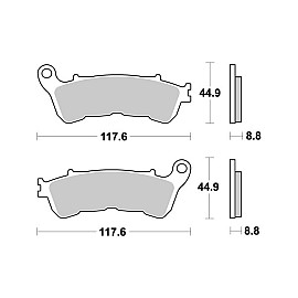 Pastiglie freno SBS Anteriore  (1 coppia per 1 disco), SUZUKI 125 BURGMAN (2007>) 125 / 150 SIXTEEN (2008>) 200 BURGMAN