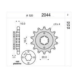 KIT TRASMISSIONE DID PIGNONE 14 CORONA 38 CATENA 520-NZ CAGIVA MITO 125 EVOLUTION (00/04)