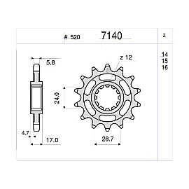 KIT DI TRASMISSIONE ORIGINALE DID - PIGNONE 15 - CORONA 43 - CATENA DID 520-ZVMX 106 MAGLIE - DUCATI 959 PANIGALE ABS (2016)