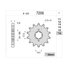 PIGNONE IN ACCIAIO CEMENTATO DA 12 DENTI PASSO 420 APRILIA RS 50 / RX 50 / SX 50 (2006/2010)