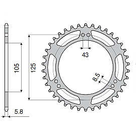 CORONA DA 50 DENTI IN ACCIAIO CEMENTATO PASSO ORIGINALE 420 MALAGUTI XTM 50 (03/06) - YAMAHA DT 50 R (03/06)