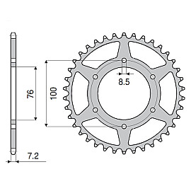 KIT Trasmissione DID - PIGNONE 13 - CORONA 48 - CATENA 428-VX 132 MAGLIE - RAPPORTI MODIFICATI -1 DI PIGNONE YAMAHA YZF-R 125 (2008/2014)