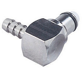 Attacco Innesto Rapido Benzina MASCHIO in OTTONE cromato  angolato 90° - 1/4