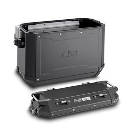 Valigia laterale Trekker Outback Black Line, in alluminio verniciato nero, 37 lt.