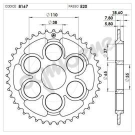 Kit di Trasmissione GP Racing DID Passo 520, Pignone 16, Corona in Ergal 41 Denti, CATENA DID  520 ERV7 G&G 114 MAGLIE  per DUCATI 1100 PANIGALE V4 S (2018>)