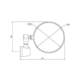 SPECCHI RETROVISORI BIPOSIZIONE UNIVERSAL RIZOMA serie SPY-R - Diametro ø 94,5 mm