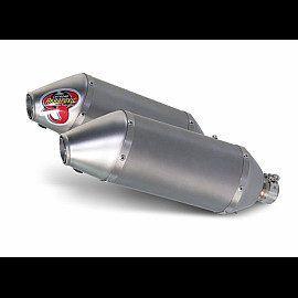 Coppia Terminale di scarico Akrapovic SPLIT-ON Ovale full Titanio con DB-Killer NON Omologato HONDA CRF 250 R (2006/2008)