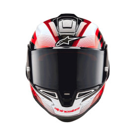 CASCO ALPINESTARS SUPERTECH R10 TEAM - BLACK CARBON RED WHITE GLOSSY
