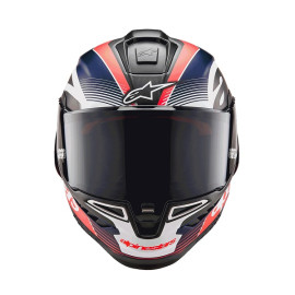 CASCO ALPINESTARS SUPERTECH R10 TEAM - BLACK CARBON RED FLUO DARK BLUE MATT