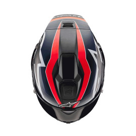 CASCO ALPINESTARS SUPERTECH R10 TEAM - BLACK CARBON RED FLUO DARK BLUE MATT