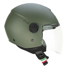 CASCO CGM OPEN FACE FLO MONO 167A Verde opaco con visiera lunga