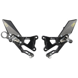 GRUPPO PEDANE REGOLABILI CON POGGIAPIEDE SNODATO BMW S1000 RR / HP4 (09/13) - CAMBIO NORMALE