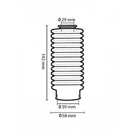 SOFFIETTI PER FORCELLE A 13 DENTI  - DIAMETRO ø 29mm - ø 39mm - ALTEZZA 142mm - NERO