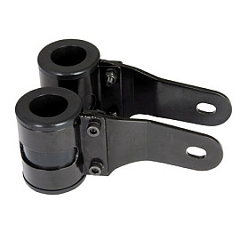 STAFFA FARO COLORE NERO CON MORSETTO E SUPPORTO PER IL FISSAGGIO. DIAMETRO FORCELLA 47-49 mm