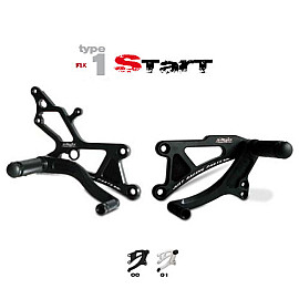 Pedane arretrate in Ergal Valter Moto modello START Tipo 1 Fisse TRIUMPH DAYTONA 675 - STREET TRIPLE 675 / R (2006/2010)