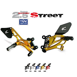 Pedane arretrate in Ergal Valter Moto modello STREET Tipo 2.5 Regolabili TRIUMPH SPEED TRIPLE 1050 (2005/2010)