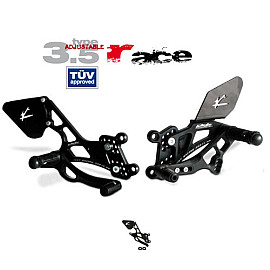 Pedane arretrate in Ergal Valter Moto modello RACE Tipo 3.5 Regolabili KAWASAKI ZX-10 R 1000 NINJA (2006/2010)