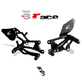 Pedane arretrate in Ergal Valter Moto modello RACE Tipo 3 Fisse KAWASAKI ZX-6 R 600 NINJA (2009/2011)