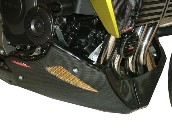 Puntale Motore in ABS POWERBRONZE Colore Nero Griglia Argento per HONDA CB 600 HORNET / ABS (2007/2010) - CBF 600 N / S (2008/2010) - CB 1000 R / ABS (2008/2011)