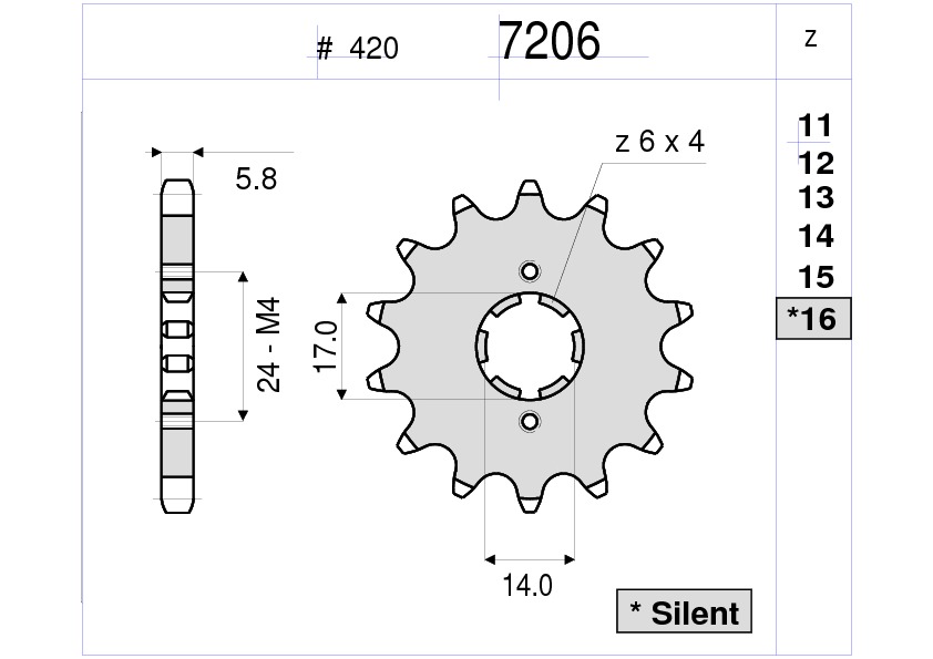 PIGNONE IN ACCIAIO CEMENTATO DA 12 DENTI PASSO 420 APRILIA RS 50 / RX 50 / SX 50 (2006/2010)