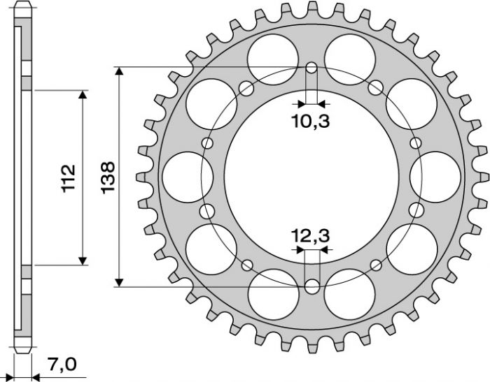 CORONA DA 41 DENTI IN ACCIAIO CEMENTATO PASSO 525 ORIGINALE HONDA CBF 500 (04/06) - CB 600 HORNET / S (1997/2010) - CBF 600 N / S (2004/2010) - CBR 600 F (97/00) - VT 750 C SHADOW / BLACK WIDOW (86/>) - CBR 900 RR (96/99) - XL 1000 VARADERO (98/>)