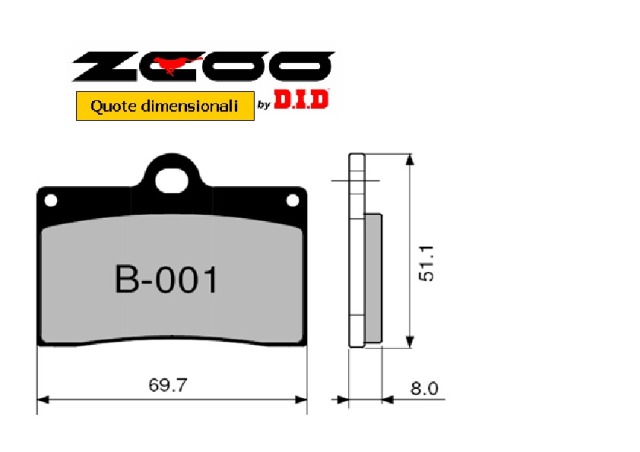Pastiglie Freno ZCOO B00 versione per dischi standard (la coppia)
