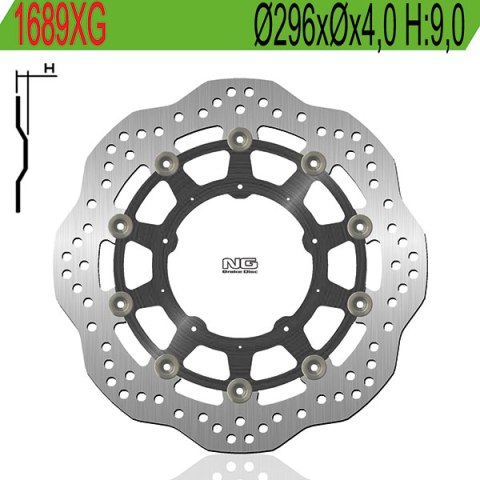 DISCO FRENO ANTERIORE NG 1689XG Ø 296X Ø4.0 H:9.0 PER X-ADV 750 (2017-2020)