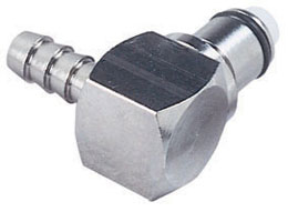 Attacco Innesto Rapido Benzina MASCHIO in OTTONE cromato  angolato 90° - 1/4