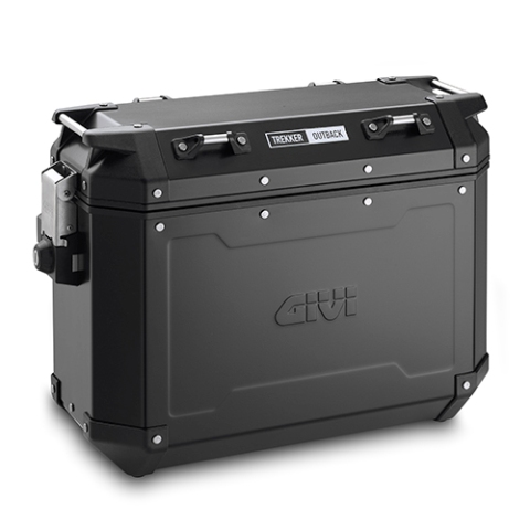 Valigia laterale Trekker Outback Black Line, in alluminio verniciato nero, 37 lt.