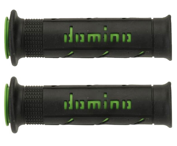 Manopole Domino Racing Bicolore Nero-Verde XM2 Double Super Soft Forate