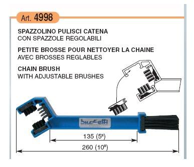 SPAZZOLINO PULISCI CATENA CON SPAZZOLE REGOLABILI
