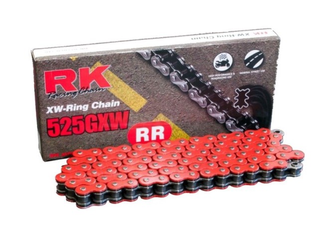 CATENA RK 525GXW 120 MAGLIE CLF COLORE ROSSA CON XW-RING