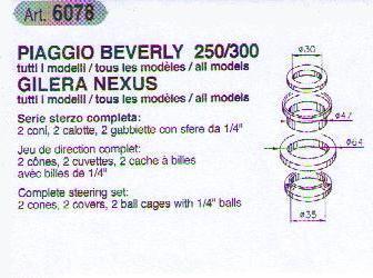 Cuscinetti Sterzo BUZZETTI per PIAGGIO BEVERLY 250 / 300 GILERA NEXUS