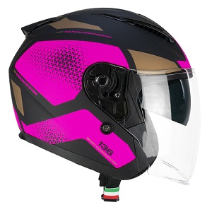 CASCO CGM OPEN FACE DNA GALAXY 136G Nero Fucsia Fluo Opaco