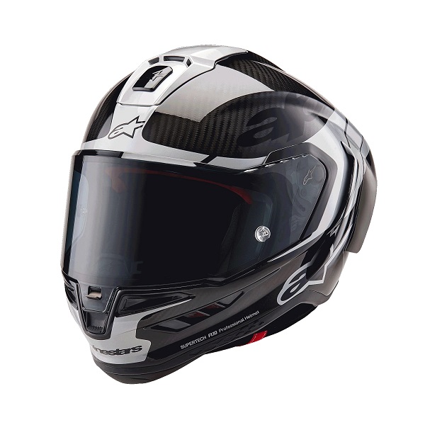CASCO ALPINESTARS SUPERTECH R10 ELEMENT - BLACK CARBON SILVER BLACK GLOSSY