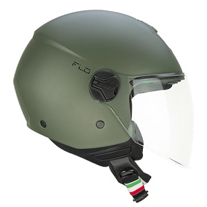 CASCO CGM OPEN FACE FLO MONO 167A Verde opaco con visiera lunga