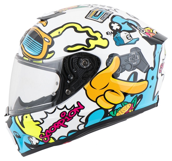 Casco Integrale SCORPION EXO-JNR AIR WHITE - BLUE 