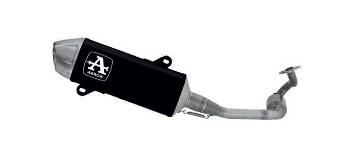 KIT COMPLETO TERMINALE URBAN  RACING ALLUMINIO DARK-INOX ARROW HONDA SH 150 (2024-2026)