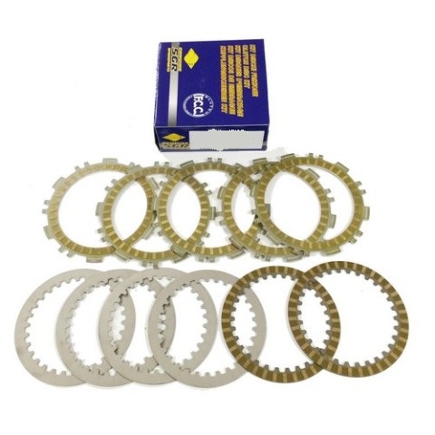 KIT DISCHI FRIZIONE GUARNITI + ACCIAIO PER CAGIVA MXR 250 - (1981>) - RX 250 (1981>) - SXT ALA ROSSA (1981>) - T4E 350 (1987-1994) - T4R 350 (1987-1994)