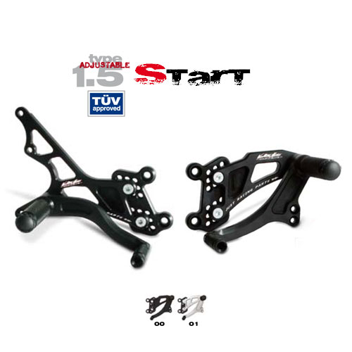 Pedane arretrate in Ergal Valter Moto modello START Tipo 1.5 Regolabili TRIUMPH SPEED TRIPLE 1050 (2005/2010)