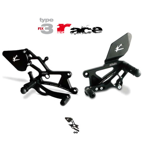 Pedane arretrate in Ergal Valter Moto modello RACE Tipo 3 Fisse KAWASAKI ZX-6 R 600 NINJA (2009/2011)